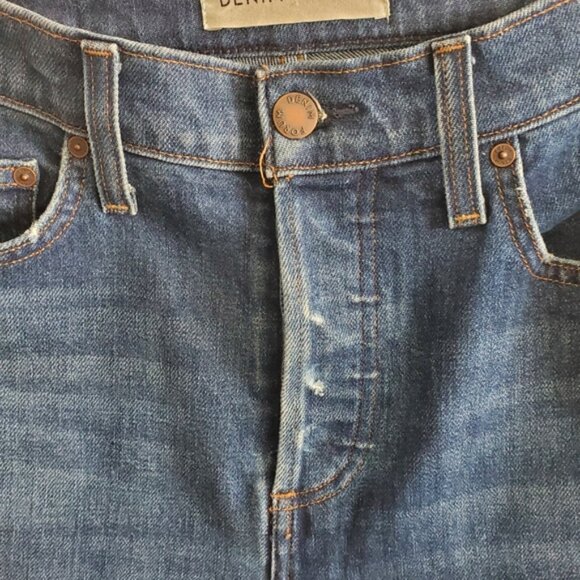 Denim Forum The Marianne Flare High Rise Medium Blue-Wash Jeans Size 27 - Picture 6 of 9